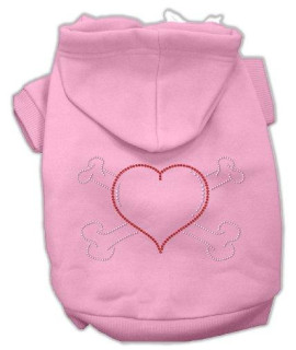 Mirage Pet Products Heart and Crossbones Hoodies, Pink, XX-Large/Size 18