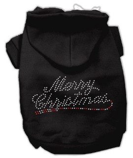 Mirage Pet Products 18-Inch Merry Christmas Rhinestone Hoodies, XX-Large, Black