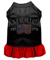 Mirage Pet Products 57-04 XXXLBKRD 20 Classic America Rhinestone Dress Black with Red, 3X-Large