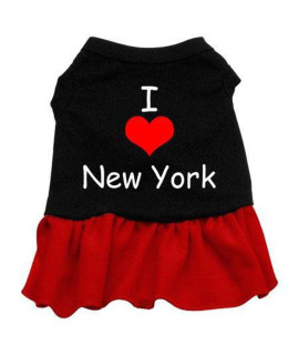Mirage Pet Products 20-Inch I Heart New York Screen Print Dress, 3X-Large, Black with Red