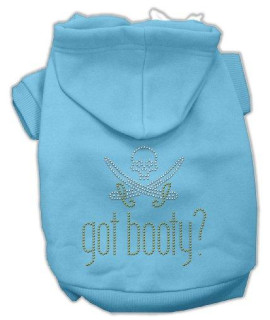 Mirage Pet Products 18-Inch Got Booty Rhinestone Hoodies, XX-Large, Baby Blue
