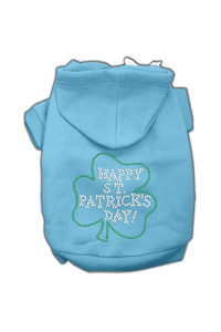 Mirage Pet Products Happy St. Patricks Day Hoodies, Baby Blue, XX-Large/Size 18
