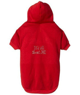 Mirage Pet Products 20-Inch Its All About Me Rhinestone Hoodies, 3X-Large, Red