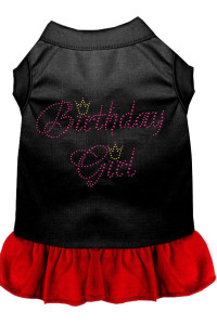 Mirage Pet Products Birthday Girl Rhinestone 20-Inch Pet Dresses, 3X-Large, Black with Red