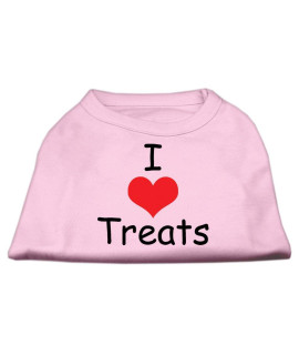 Mirage Pet Products 8-Inch I Love Treats Screen Print Shirts for Pets X-Small Pink