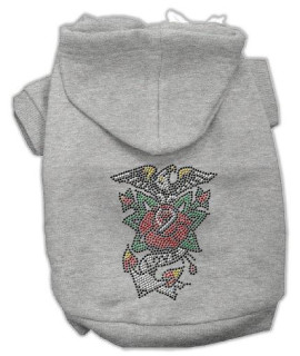 Mirage Pet Products 8-Inch Eagle Rose Nailhead Hoodies, X-Small, Grey