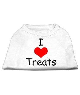 Mirage Pet Products 10-Inch I Love Treats Screen Print Shirts for Pets Small White