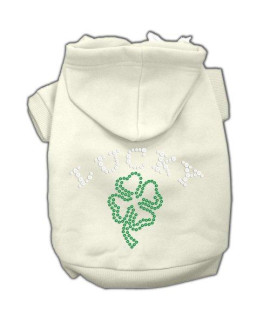 Mirage Pet Products 8-Inch Four Leaf Clover Outline Hoodies, X-Small, Cream