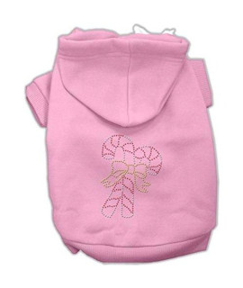 Mirage Pet Products 8-Inch Candy Cane Hoodies, X-Small, Pink