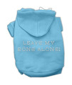Mirage Pet Products Leave My Bone Alone! Hoodies, Baby Blue, X Small/Size 8