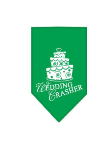 Mirage Pet Products Wedding crasher Screen Print Bandana Small Emerald green