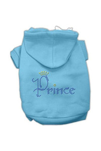 Mirage Pet Products Prince Rhinestone Hoodies, Size 18, Baby Blue
