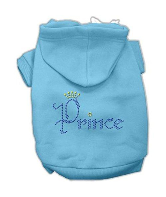 Mirage Pet Products Prince Rhinestone Hoodies, Size 18, Baby Blue