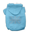 Mirage Pet Products 8-Inch British Flag Hoodies, X-Small, Baby Blue