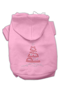 Mirage Pet Products 8-Inch Peace Tree Rhinestone Hoodies, X-Small, Pink