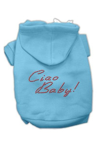 Mirage Pet Products 8-Inch Ciao Baby Hoodies, X-Small, Baby Blue