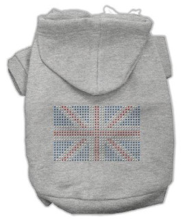 Mirage Pet Products 20-Inch British Flag Hoodies, 3X-Large, Grey