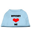 Mirage Pet Products Bitches Love Me Screen Print Shirt XX-Large Baby Blue