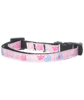 Mirage Pet Products crazy Hearts Nylon collars Small Light Pink