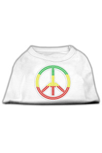 Mirage Pet Products Rasta Peace Sign Pet Shirt, X-Small, White