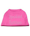 Mirage Pet Products Spoiled Rotten Rhinestone Pet Shirt, Small, Bright Pink