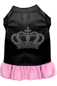 Mirage Pet Products 57-13 XXLBKPK 18 Rhinestone Crown Dress Black with Light Pink, XX-Large