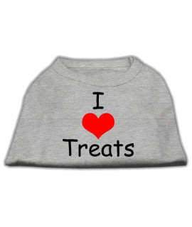 Mirage Pet Products 10-Inch I Love Treats Screen Print Shirts for Pets Small grey