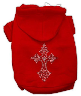 Mirage Pet Products 18-Inch Rhinestone Cross Hoodies, XX-Large, Red
