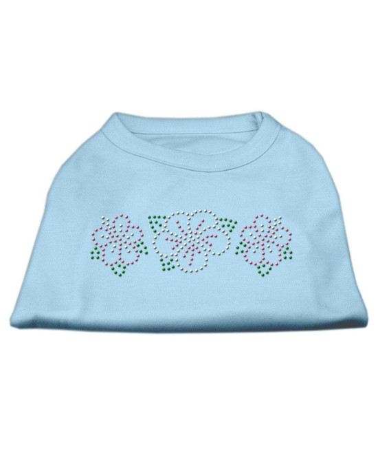 Mirage Pet Products Tropical Flower Rhinestone Pet Shirt, X-Small, Baby Blue