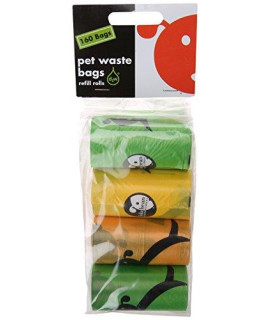 Lola Bean International Waste Pick Up Bags, 8 Refill Rolls, Unscented, 160 Count