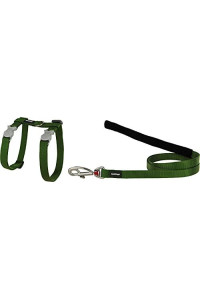 Red Dingo Classic Cat Harness And Lead Combo, Green