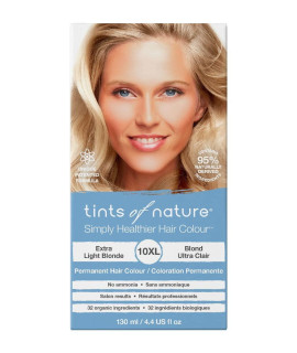 Tints of Nature Permanent Hair Dye, Nourishes Hair covers greys, 1 x 130ml - 10XL Extra Light Blonde