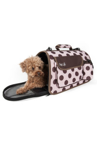 PET LIFE Folding Zippered casual Airline Approved Fashion Travel Pet Dog carrier with Bottle Holder Large Plaid