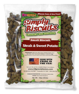 K9 granola Factory Simply Biscuits With Steak And Sweet Potato Small 16 Ounces