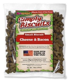 K9 Granola Factory Simply Biscuits with Cheese and Bacon, Small, 16 oz
