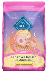 Blue Buffalo Sensitive Stomach Natural Adult Dry Cat Food, Chicken & Brown Rice 15-Lb