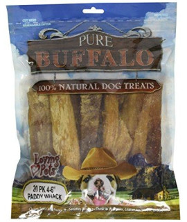 Loving Pets Pure Buffalo 6-Inch Backstrap Tendon Dog Treat, 20-Pack