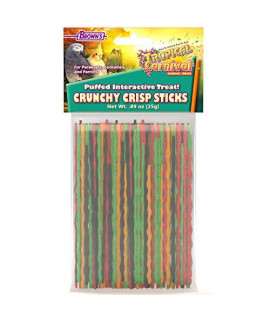 F.M. Browns Tropical Carnival Crunchy Crisp Sticks Interactive Treat for Pet Birds of All Sizes, 0.89-oz Package