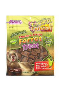F.M. Browns Tropical Carnival Natural Chicken Strips Ferret Treat, 2-oz Bag - Made with Real Chicken, Easy-To-Eat, Bite-Size