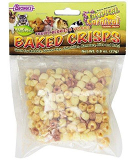 F.M. Browns Tropical Carnival Natural Tasty Crisps for Small Animals, 0.8-oz Bag - Treats Made from Natural Fruits and Veggies