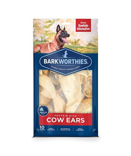 Barkworthies Protein-Rich cow Ears (10 chews) - All-Natural Rawhide Alternative - Highly Digestible Dog chew - gourmet Healthy Dog Treats