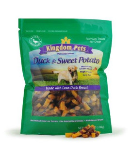 Kingdom Pets Filler Free Duck Jerky & Sweet Potato Twists, Premium Treats for Dogs, 48-Ounce Bag
