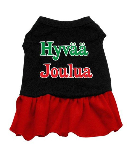 Mirage Pet Products 18-Inch Hyvaa Joulua Screen Print Dress, XX-Large, Black with Red