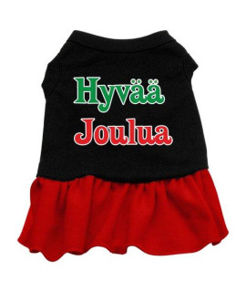 Mirage Pet Products Hyvaa Joulua Screen Print Dress Black with Red XXXL (20)