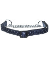 Mirage Pet Products Anchors Nylon Ribbon Martingale collar for Pets Large Blue