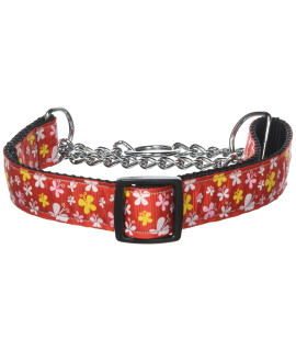 Mirage Pet Products Martingale Butterfly Nylon Ribbon collar Medium Red