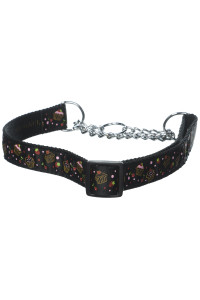 Mirage Pet Products cupcakes Nylon Ribbon Martingale collar for Pets Large Black