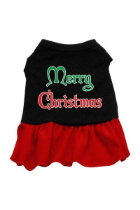 Mirage Pet Products 16-Inch Merry Christmas Screen Print Dress, X-Large, Black with Red