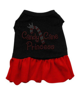 Mirage Pet Products Candy Cane Princess Rhinestone 12-Inch Pet Dress, Medium, Black with Red