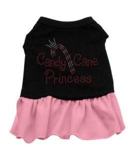 Mirage Pet Products Candy Cane Princess Rhinestone 12-Inch Pet Dress, Medium, Black with Pink
